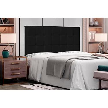 Imagem de Cabeceira Estofada Cama Casal Box Painel Suspensa 1,40 M - Verona (Corano, Preto)