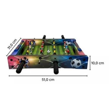 Pebolim Totó Jogo Futebol De Mesa 18 Jogadores 17x37x70cm