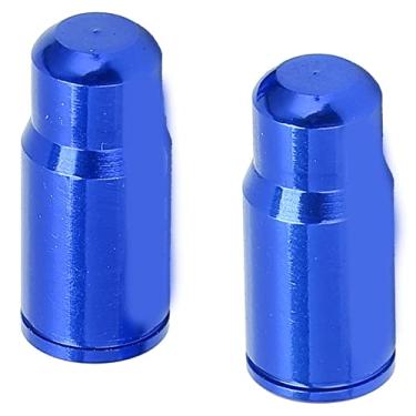 Imagem de Shanrya Tampas de válvula Presta, capas de válvula de bicicleta duráveis à prova de chuva de liga de alumínio protetora 1 par para mountain bike para bicicleta de estrada (azul)