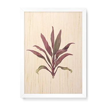 Imagem de Arte Maníacos Quadro Decorativo em Madeira Folhas Vermelhas - 23x16,25cm (Moldura caixa em laca branca)