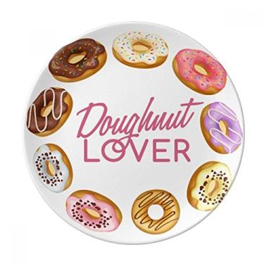 Imagem de Prato de comida de sobremesa com rosquinha, círculo ocidental, decoração de porcelana, louça, louça de jantar