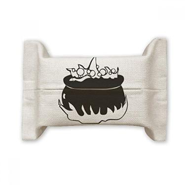 Imagem de Fire Happy Fear Capa de papel para lenços faciais Halloween Bolsa de linho de algodão