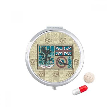 Imagem de Porta-comprimidos com bandeira de leão do capitão Herói, caixa de armazenamento de remédios