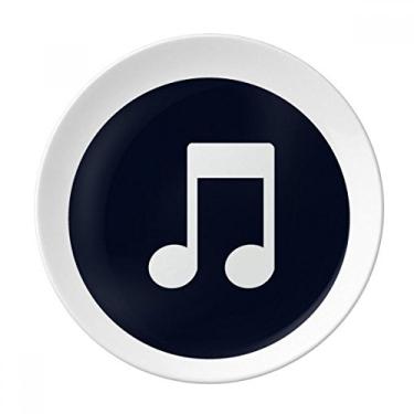 Imagem de Prato de anotações musicais branco de porcelana salver louça de jantar