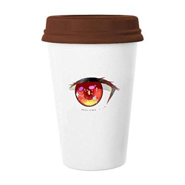 Imagem de Caneca de vidro de cerâmica com olhos deslumbrantes da Animação para copo de café