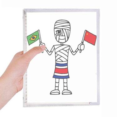Imagem de Caderno com a bandeira chinesa da Costa Rica Múmia da Bandeira do Brasil Folhas Soltas Diário Recarregável