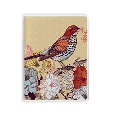 Imagem de Caderno de flores de galhos de pássaros, pasta de frutas, capa macia para diário