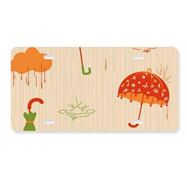 Imagem de DIYthinker Placa de carro Cloud Umbrella Rain Drip Weather Decoração de carro Acessório de aço inoxidável