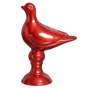 Imagem de Pombinha No Pedestal Ceramicas Pegorin Vermelho