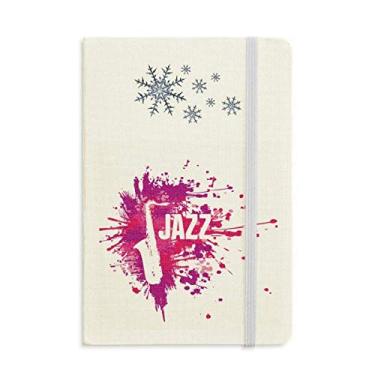 Imagem de Caderno com estampa de cultura musical sax jazz grosso diário flocos de neve inverno