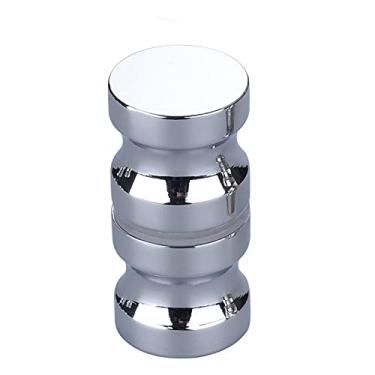 Imagem de Maçaneta da porta de vidro puxador da porta do puxador do banheiro chuveiro puxadores com diâmetro de 1,2 polegadas de alumínio escovado/prata com parafuso, B, prata