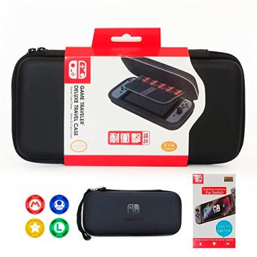 Imagem de Case Bolsa Estojo Para Nintendo Switch com Alça Kit Capa + Película + Grips do Mario - Preto