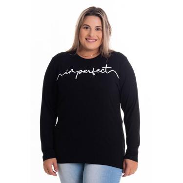 Imagem de Blusa Feminina Manga Longa em Malha Visco Estampada "Imperfect" - Serena