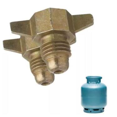 Imagem de Kit 2 Adaptador Botijão De Gas P2 - P13 Rosca Fina Grossa