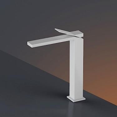 Imagem de Torneira de lavatório escova de ouro preto cromado torneira de lavatório fria e quente latão misturador torneira de pia torneira de água montada no convés, branco alto