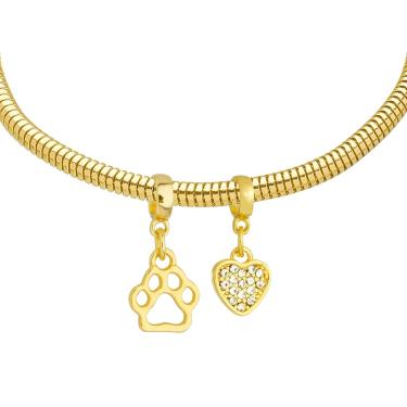 Imagem de Pulseira Pet Veterinária Para Pandora Banhado a Ouro 18k