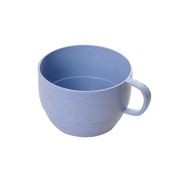 Imagem de GRFIT Canecas de café simples fundo plano reutilizável suprimentos de cozinha caneca de café copo de café (cor: caneca azul grande)