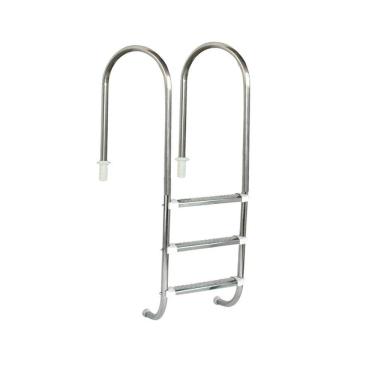 Imagem de Escada para Piscina 3 Degraus Anatômicos em Inox Marinheiro 1 1/2" em Aço Inox - Sodramar