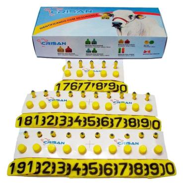 Imagem de Brinco Bovino Grande Crisan Amarelo 176 a 200