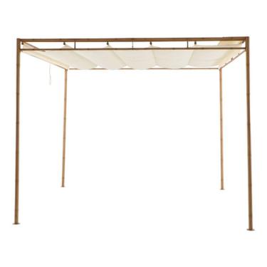Imagem de Pergolado Retrátil Aço E Poliester Tenda 3x3 - Bamboo