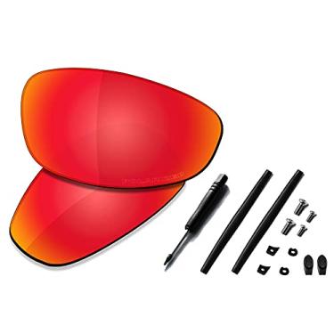 Imagem de SAUCER Lentes de reposição premium e kits de borracha para óculos de sol Oakley Juliet High Defense - Vermelho fogo polarizado