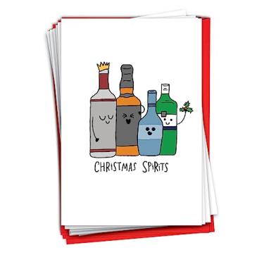 Imagem de NobleWorks Conjunto de 12 cartões comemorativos de Natal com envelopes de 12 x 18 cm (1 design, 12 cada) divertidos trocadilhos de Natal - Espíritos C5079AXSG-B12x1