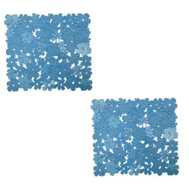 Imagem de Pacote com 2 tapetes de pia de PVC florais da Dependable Industries, sem arranhões para pias de aço inoxidável e porcelana, tapete de mesa pode ser cortado para caber no tamanho 29,2 cm x 26,7 cm