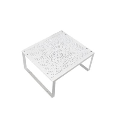 Imagem de 1 organizador de bancada branco, suporte de armário para temperos, organizador de prateleira dobrável, 32 x 28 cm, organizador de placa de aço com parafusos para copos, jarras, prateleiras de