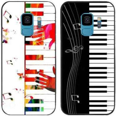 Imagem de Capa de telefone traseira de silicone em gel TPU com estampa de piano clássico, 2 peças para Samsung Galaxy todas as séries (Galaxy S9)