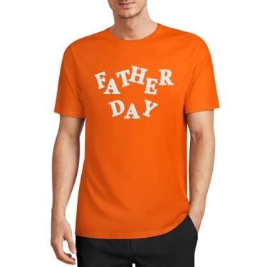Imagem de CHAIKEN&CAPONE Camiseta Dia dos Pais 100% algodão, presente para pais, camiseta criativa para diversão, Estilo laranja médio, 3G