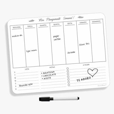 Imagem de Ímã De Geladeira Porta Recados Anotações Planner Com Caneta