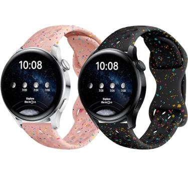 Imagem de Minggo Pulseira esportiva compatível com Samsung Galaxy Watch 7 6 5 4 de 40 mm e 44 mm/Galaxy Watch 5 Pro de 45 mm/Watch 3 de 41 mm/Galaxy Watch Active 2, pacote com 2 pulseiras de silicone macio de