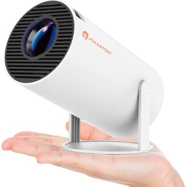 Imagem de H'MASTON Projetor Portatil 4K Mini 720P Full HD 5G Wifi 6 BT 5.0 8000 Lumens Projetor Led Auto de Correcção Trapezóide Horizontal 180°Girável para Telefónico TY-01 PRO