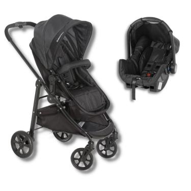 Imagem de Carrinho Olympus New Black (Preto) + Bebe Conforto Grid - Galzerano