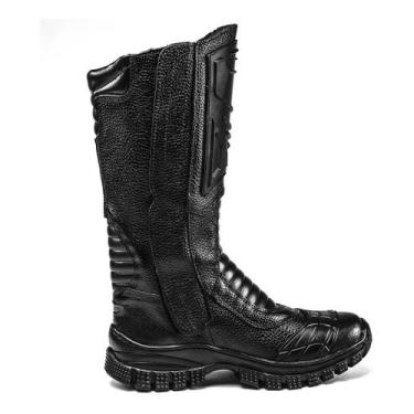 Imagem de Bota Coturno Militar Masculino Cano Alto Motoqueiro Motociclista Confo