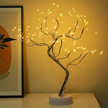 Imagem de Luminária de árvore de espírito de fada bonsai de 50,8 cm com 108 LEDs, lâmpada de árvore artificial DIY, operada por bateria/USB, lâmpadas estéticas para sala de estar, quarto, festa de Natal