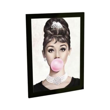 Imagem de Quadro Decorativo Poster Audrey Hepburn Chiclete Chique