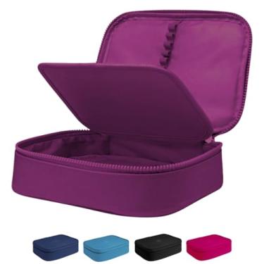 Imagem de Estojo Escolar Box Grande Infantil Organizador Para Lapis Feminino Masculino Nylon Com Divisoria Necessarie Ziper Resistente Marca Calmfy (Violeta)