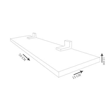 Imagem de Prateleira Simples Madeirado 50X15 Cm Com Suporte Em Mdf