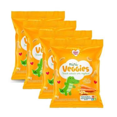 Imagem de Kit 4 Biscoito Nhami Mami Mini Veggie Snack Grão de Bico e Cenoura 18g