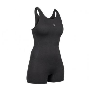 Imagem de Macaquinho poker hidro ginástica pilates macacão feminino, P, Preto