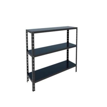 Imagem de Estante Aço Baixa p 75kg PRETA 3 Bandejas 90cm x 30cm x 90cm - TecMA