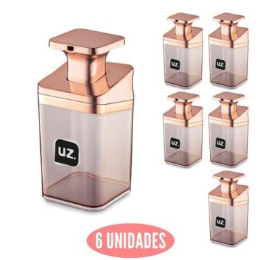 Imagem de Conjunto 6 Porta Sabonete Sabão Liquido Slin Rose UZ
