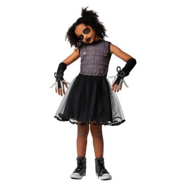 Imagem de Fantasia Edward Mãos de Tesoura Infantil Feminino Halloween - Fantasia