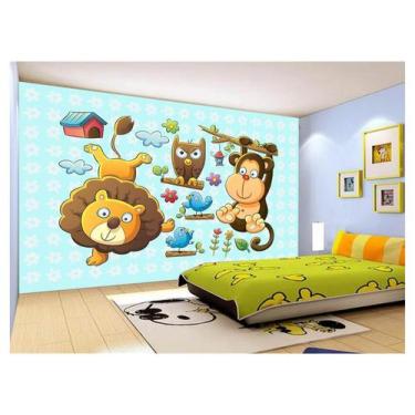 Imagem de Papel De Parede Infantil Zoo Safari Leão Baby 3,5M Azs245 - Você Decor