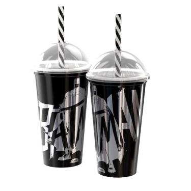 Imagem de Copo do Batman Infantil Premium com Canudo e Tampa 500ML Plasútil - Pl