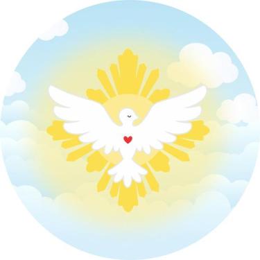 Imagem de Painel de Lona Redondo Religioso Divino Espírito Santo - Fabrika de Fe