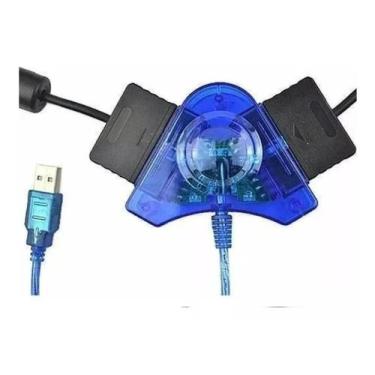 Imagem de Adaptador Usb Duplo Controles compatível Ps1 Ps2 Ps3 para Pc - hi spee