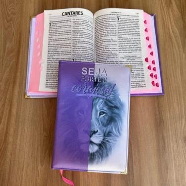 Imagem de Biblia Leão faces lilas ARC Sbb - Capa dura acolchoada com índice - CE