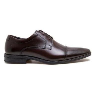 Imagem de Sapato Social Elegante em Couro Masculino Democrata 055201M Marrom-Masculino